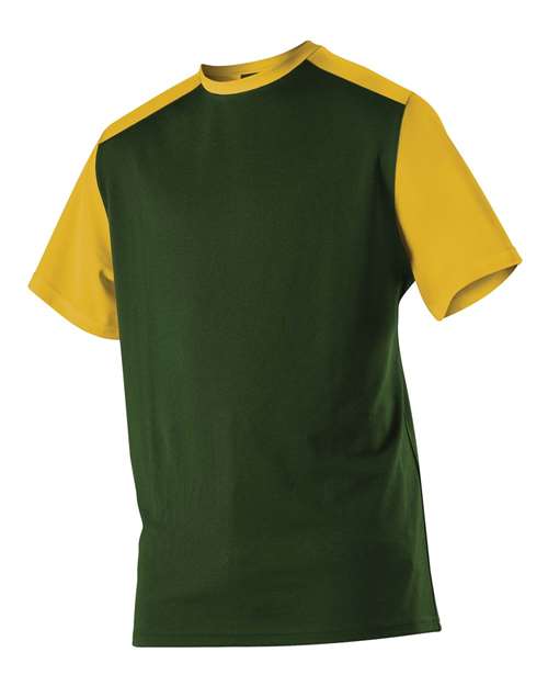 Alleson Athletic 532CJY Youth Crewneck Baseball Jersey #color_Forest/ Gold
