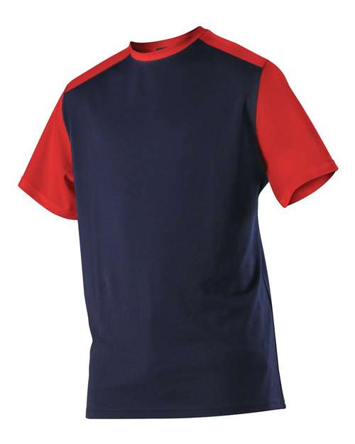 Alleson Athletic 532CJY Youth Crewneck Baseball Jersey #color_Navy/ Red