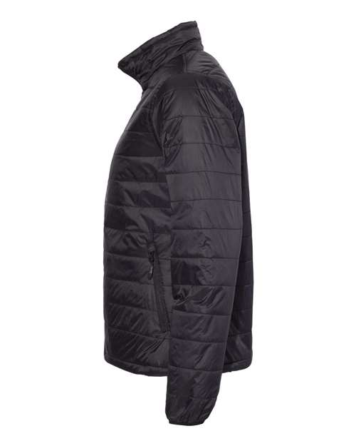 Independent Trading Co. EXP200PFZ Women's Puffer Jacket #color_Black