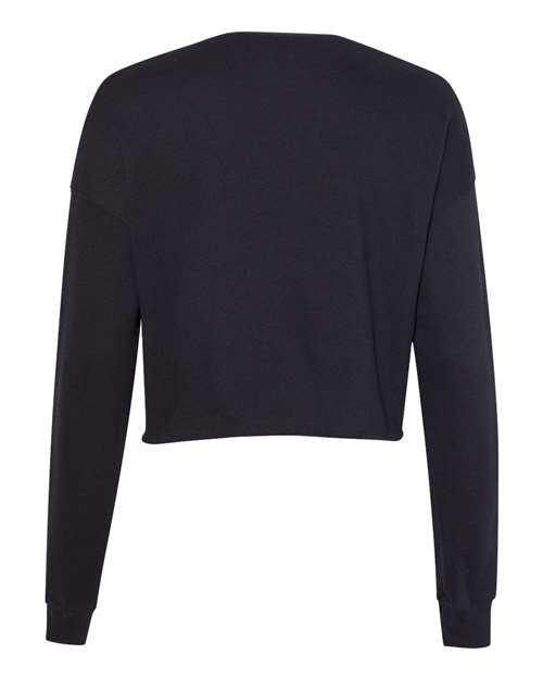 Bella + Canvas B7503 Ladies' Cropped Fleece Crew #color_BLACK