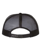 Richardson 168 Seven-Panel Trucker Cap #color_Charcoal/ Black/ White