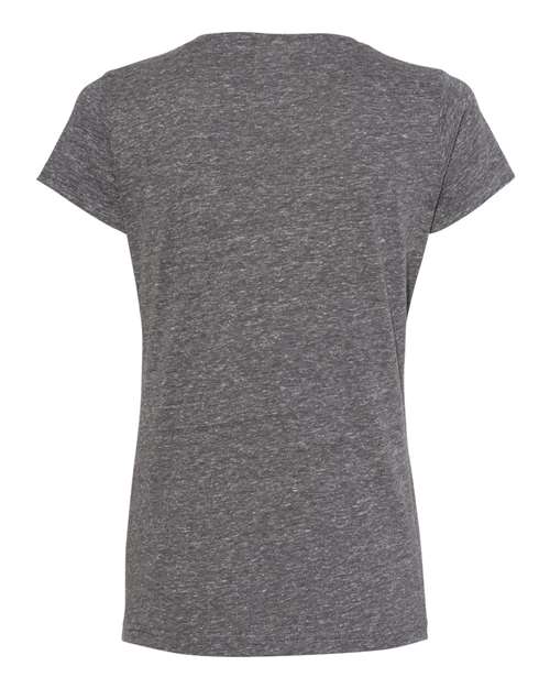 LAT 3591 Ladies' V-Neck Harborside Melange Jersey T-Shirt #color_SMOKE MELANGE
