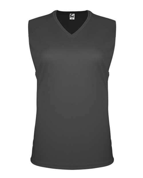 C2 Sport 5663 Women's Sleeveless V-Neck T-Shirt #color_Graphite