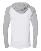 LAT 6917 Men's Hooded Raglan Long Sleeve Fine Jersey T-Shirt #color_B WH/ VN HTH/ WH