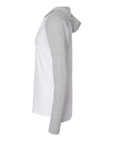 LAT 6917 Men's Hooded Raglan Long Sleeve Fine Jersey T-Shirt #color_B WH/ VN HTH/ WH