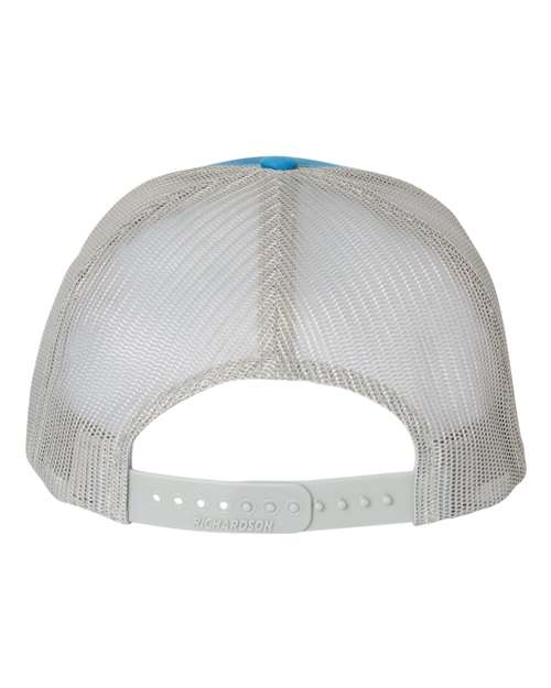 Richardson 112FP Five-Panel Trucker Cap #color_Cobalt Blue/ Grey