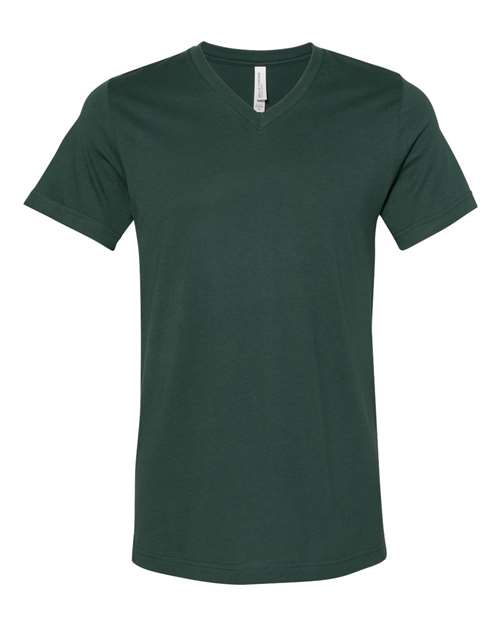 Bella + Canvas 3005 Unisex Jersey Short-Sleeve V-Neck T-Shirt #color_FOREST