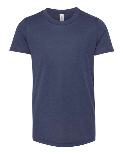 Bella + Canvas 3413Y Youth Triblend Short-Sleeve T-Shirt #color_SOLID NVY TRBLND