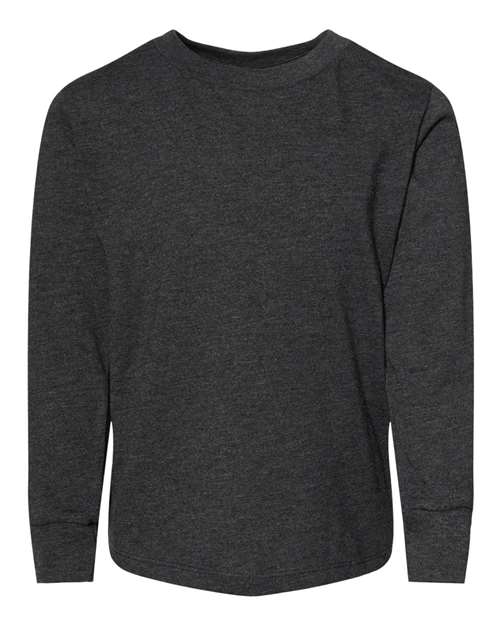 Bella + Canvas 3501T Youth Toddler Jersey Long Sleeve T-Shirt #color_DARK GRY HEATHER
