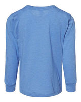 Bella + Canvas 3501T Youth Toddler Jersey Long Sleeve T-Shirt #color_HTHR COLUM BLUE