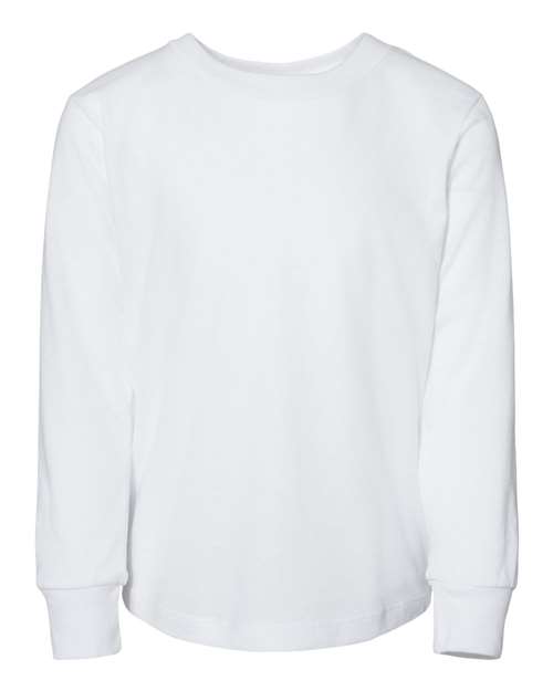 Bella + Canvas 3501T Youth Toddler Jersey Long Sleeve T-Shirt #color_WHITE