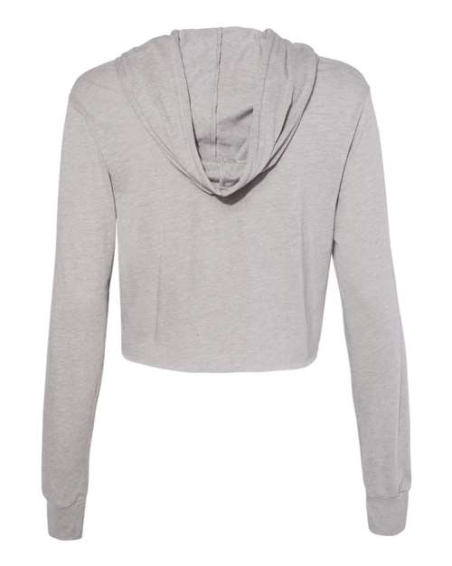 Bella + Canvas 8512 Ladies' Cropped Long Sleeve Hoodie T-Shirt #color_ATH GREY TRIBLND