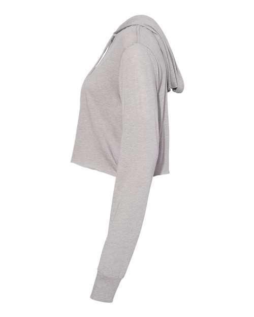 Bella + Canvas 8512 Ladies' Cropped Long Sleeve Hoodie T-Shirt #color_ATH GREY TRIBLND