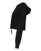 Bella + Canvas 8512 Ladies' Cropped Long Sleeve Hoodie T-Shirt #color_SOLID BLK TRBLND