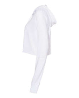 Bella + Canvas 8512 Ladies' Cropped Long Sleeve Hoodie T-Shirt #color_SOLID WHT TRBLND