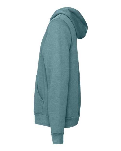 Bella + Canvas 3719 Unisex Sponge Fleece Pullover Hooded Sweatshirt #color_HTHR DEEP TEAL