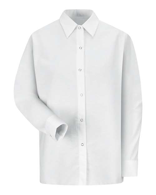 Red Kap SP15R Women's Long Sleeve Specialized Pocketless Poplin Work Shirt #color_White