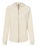 Independent Trading Co. PRM2500Z Women's California Wave Wash Full-Zip Hooded Sweatshirt #color_Bone