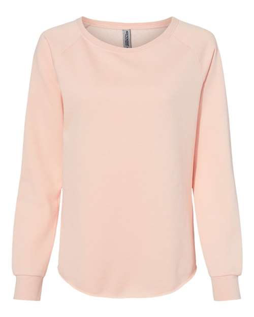 Independent Trading Co. PRM2000 Women's California Wave Wash Crewneck Sweatshirt #color_Blush