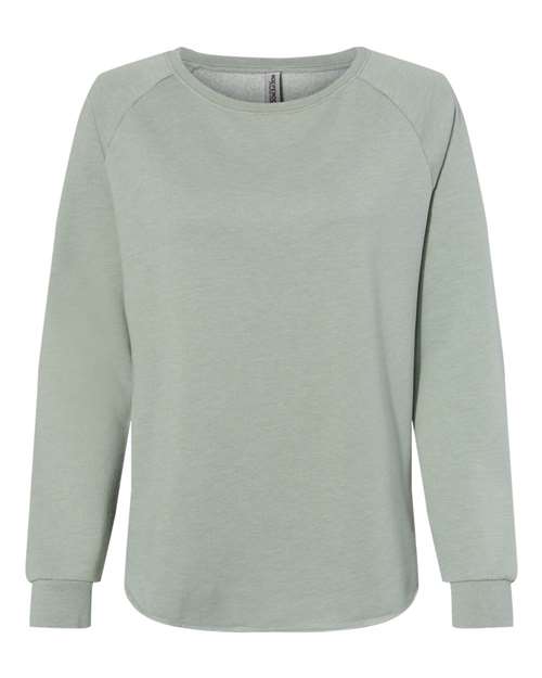 Independent Trading Co. PRM2000 Women's California Wave Wash Crewneck Sweatshirt #color_Sage