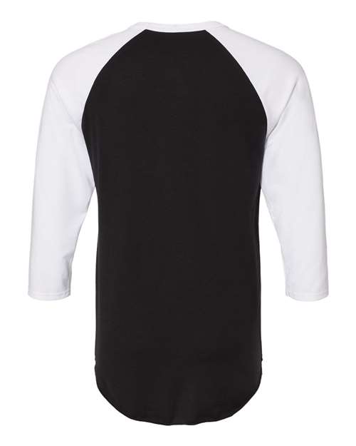 Jerzees 560RR Unisex Premium Blend Ring-Spun 3/4 Sleeve Raglan T-Shirt #color_BLACK INK/ WHITE
