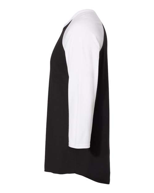 Jerzees 560RR Unisex Premium Blend Ring-Spun 3/4 Sleeve Raglan T-Shirt #color_BLACK INK/ WHITE