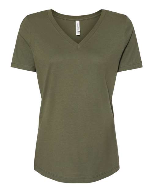 Bella + Canvas 6405 Ladies' Relaxed Jersey V-Neck T-Shirt #color_MILITARY GREEN