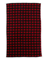J America JA8449 Adult Epic Sherpa Blanket #color_RED/ BLK BUFFALO