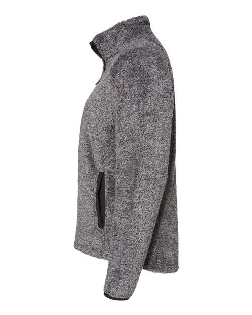J America JA8463 Ladies Boundary Shag Full Zip #color_BLACK