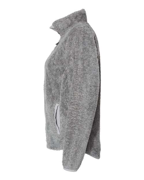 J America JA8463 Ladies Boundary Shag Full Zip #color_GREY