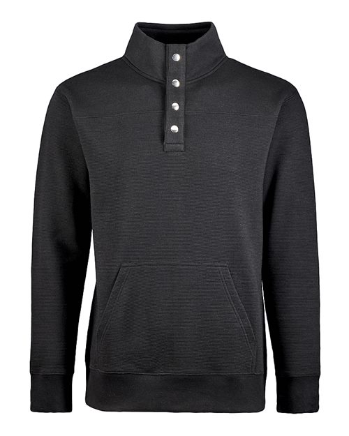 J America JA8708 Ripple Fleece Snap Pullover #color_BLACK