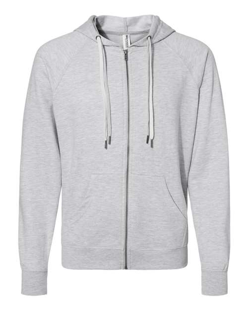 Independent Trading Co. SS1000Z Icon Lightweight Loopback Terry Full-Zip Hooded Sweatshirt #color_Athletic Heather