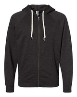 Independent Trading Co. SS1000Z Icon Lightweight Loopback Terry Full-Zip Hooded Sweatshirt #color_Charcoal Heather