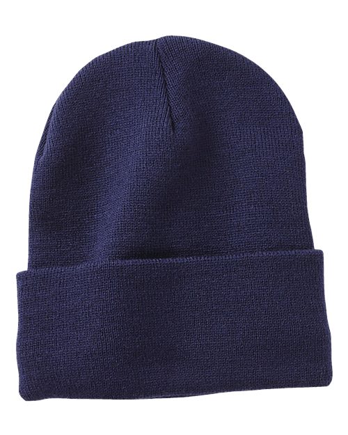 ""Sportsman SP12JL 12" Jersey Lined Cuffed Beanie" #color_Navy"