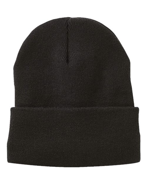 ""Sportsman SP12SL 12" Sherpa Lined Cuffed Beanie" #color_Black"