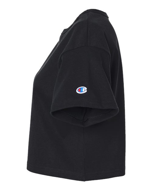 Champion T453W Ladies' Cropped Heritage T-Shirt #color_BLACK