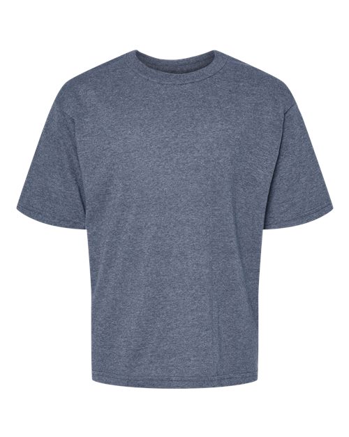 M&O 4850 Youth Gold Soft Touch T-Shirt #color_Heather Navy