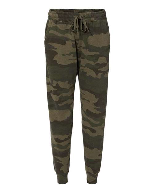 Independent Trading Co. PRM20PNT Women's California Wave Wash Sweatpants #color_Forest Camo Heather
