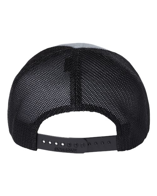 Richardson 112PL 112+ R-Flex Adjustable Trucker Cap #color_Heather Grey/ Black