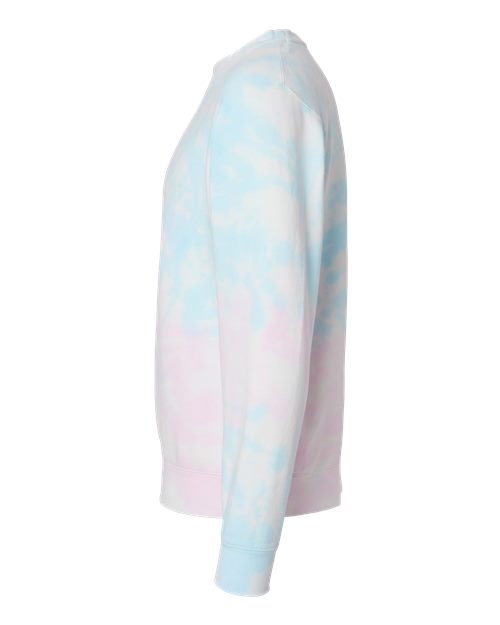 Independent Trading Co. PRM3500TD Midweight Tie-Dyed Crewneck Sweatshirt #color_Tie Dye Cotton Candy