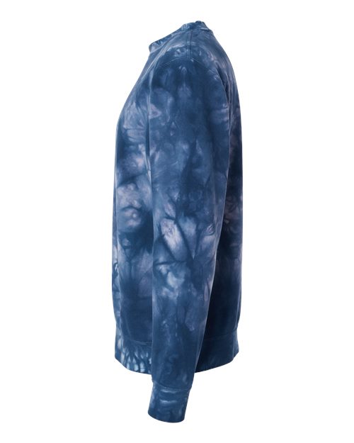 Independent Trading Co. PRM3500TD Midweight Tie-Dyed Crewneck Sweatshirt #color_Tie Dye Navy