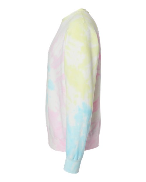 Independent Trading Co. PRM3500TD Midweight Tie-Dyed Crewneck Sweatshirt #color_Tie Dye Sunset Swirl