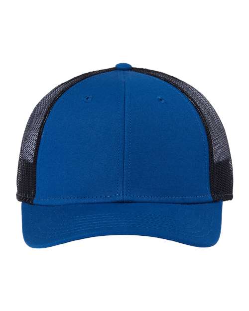 Atlantis Headwear RETH Sustainable Recy Three Trucker Cap #color_Royal/ Black