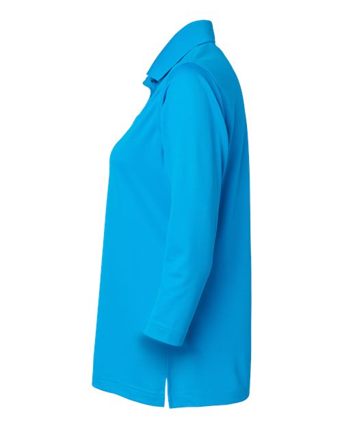 Paragon 120 Women's Lady Palm Three-Quarter Sleeve Polo #color_Turquoise