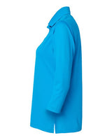 Paragon 120 Women's Lady Palm Three-Quarter Sleeve Polo #color_Turquoise