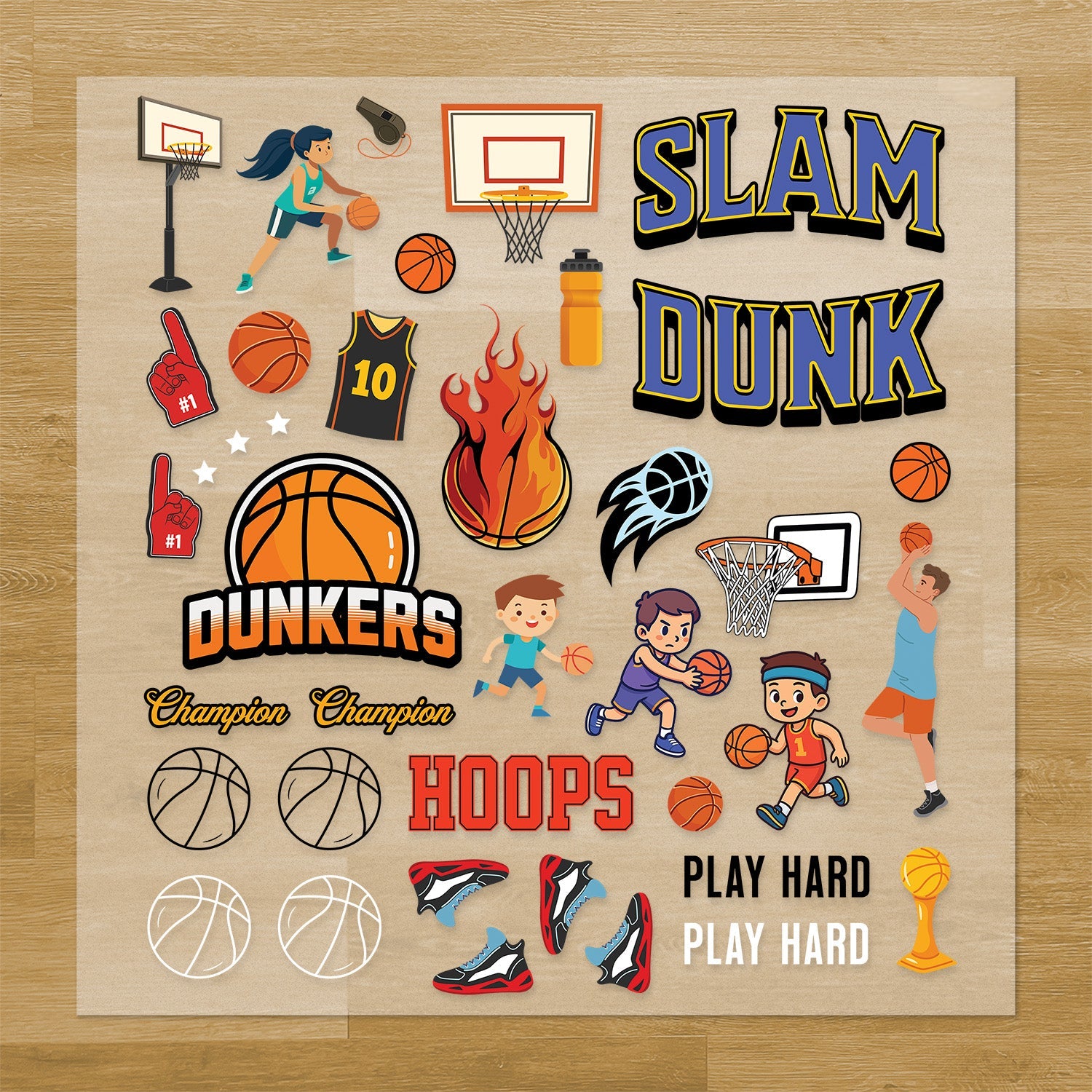 Basketball Iron-On Transfer Pack