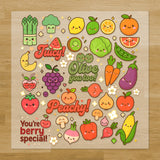 Fruits & Vegetables with Faces Iron-On Transfer Pack