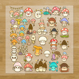 Mushrooms with Faces Iron-On Transfer Pack