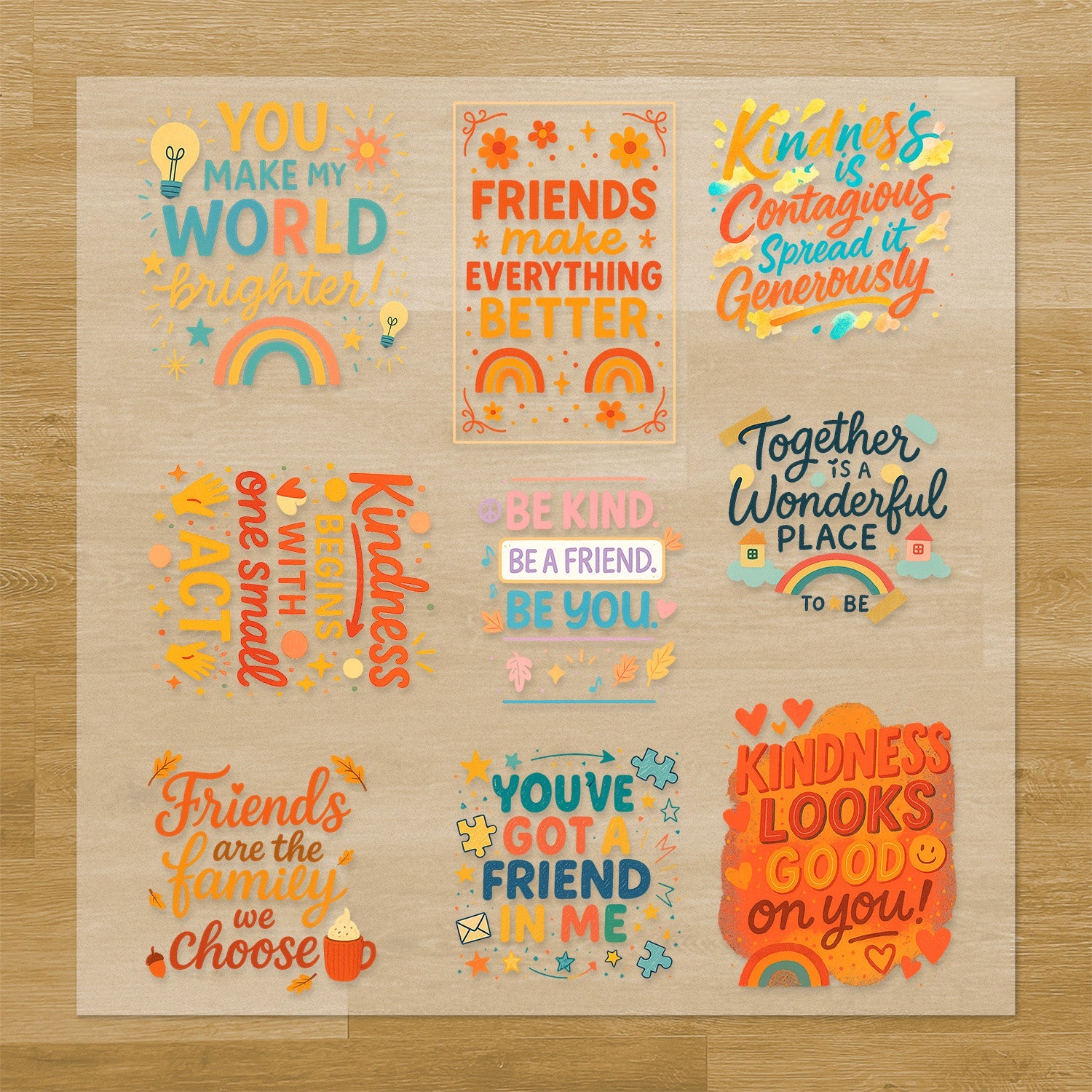 Friendship Quotes Iron-On Transfer Pack