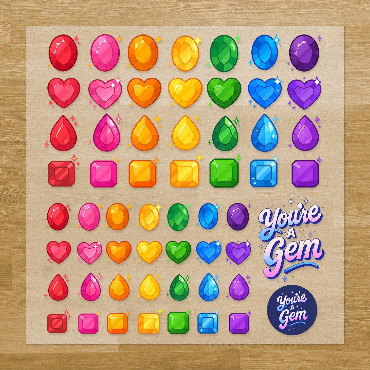 Gemstones Iron-On Transfer Pack